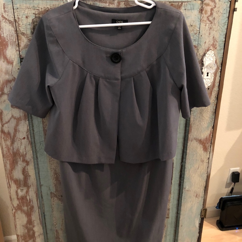 NWOT, GNW- grey dress with matching jacket
